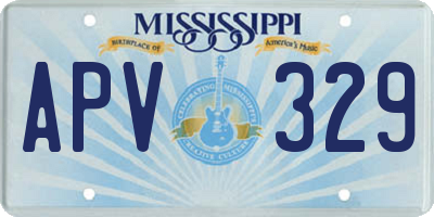 MS license plate APV329