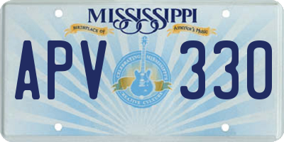 MS license plate APV330