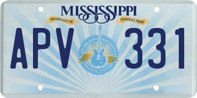 MS license plate APV331