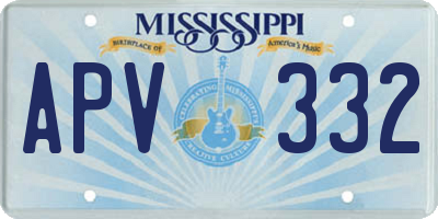 MS license plate APV332