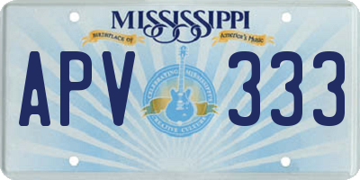 MS license plate APV333