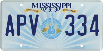 MS license plate APV334