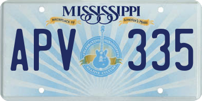 MS license plate APV335