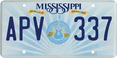 MS license plate APV337