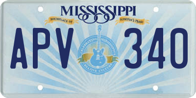 MS license plate APV340