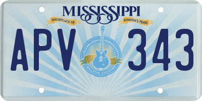 MS license plate APV343