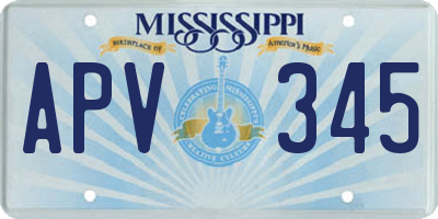 MS license plate APV345