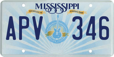 MS license plate APV346