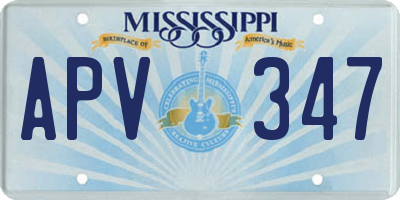 MS license plate APV347