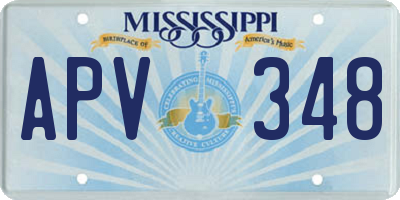 MS license plate APV348