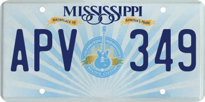 MS license plate APV349