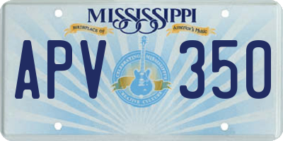 MS license plate APV350