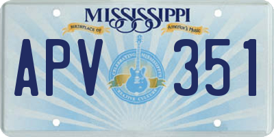 MS license plate APV351