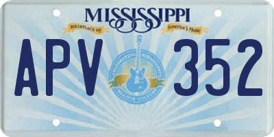 MS license plate APV352