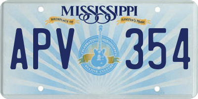 MS license plate APV354