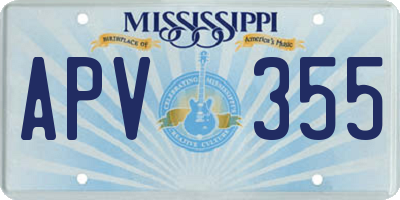 MS license plate APV355