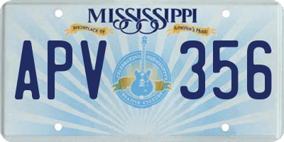 MS license plate APV356