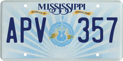 MS license plate APV357