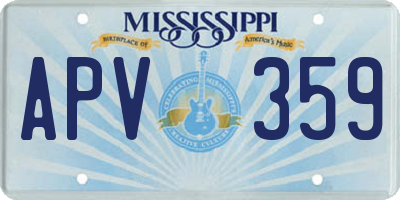 MS license plate APV359
