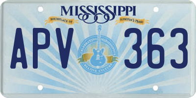 MS license plate APV363
