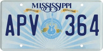 MS license plate APV364