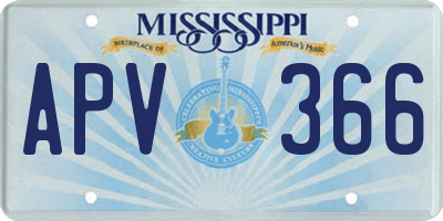 MS license plate APV366