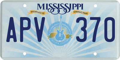 MS license plate APV370