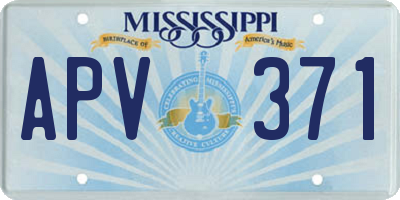 MS license plate APV371