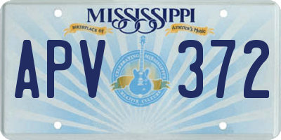 MS license plate APV372