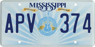 MS license plate APV374