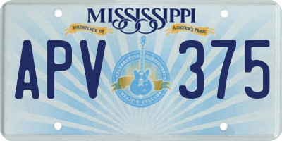 MS license plate APV375