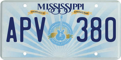 MS license plate APV380