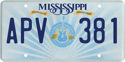 MS license plate APV381