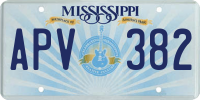 MS license plate APV382