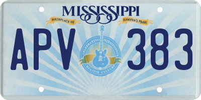 MS license plate APV383