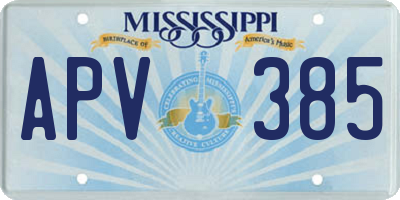 MS license plate APV385