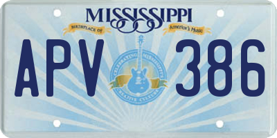 MS license plate APV386