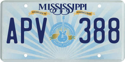 MS license plate APV388