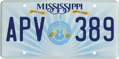 MS license plate APV389