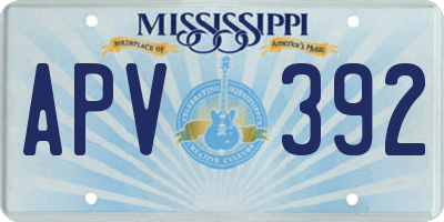 MS license plate APV392