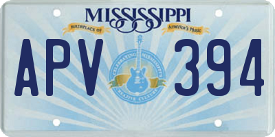 MS license plate APV394