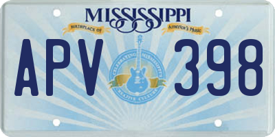 MS license plate APV398