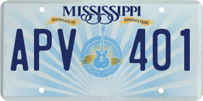 MS license plate APV401