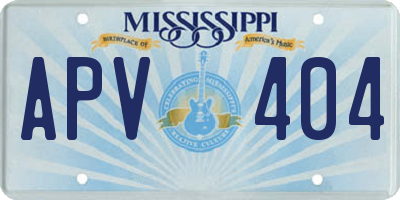 MS license plate APV404
