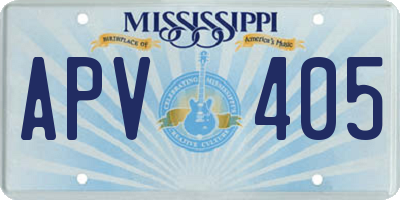 MS license plate APV405