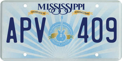 MS license plate APV409