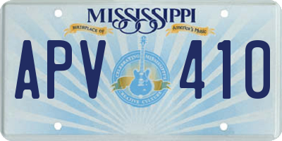 MS license plate APV410
