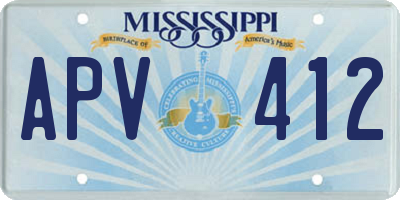 MS license plate APV412