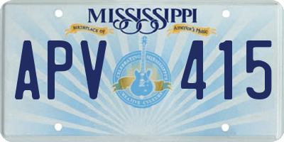 MS license plate APV415