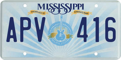 MS license plate APV416